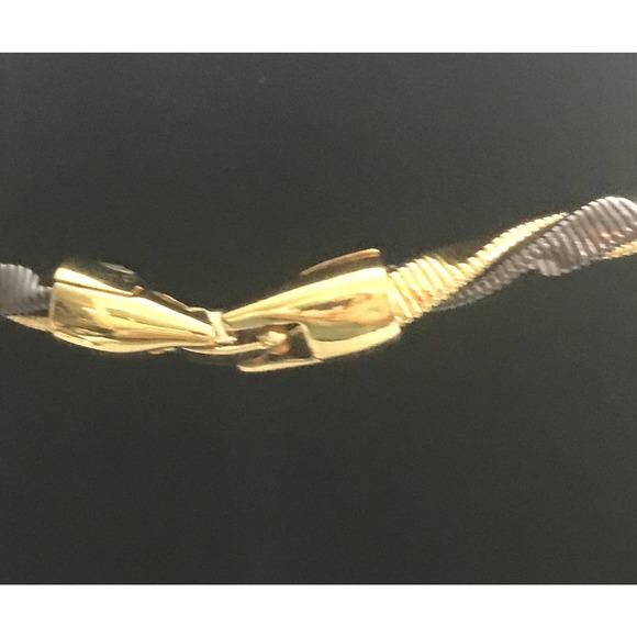 gold-tone & black twisted long stamped / signed Mo - Picture 6 of 10